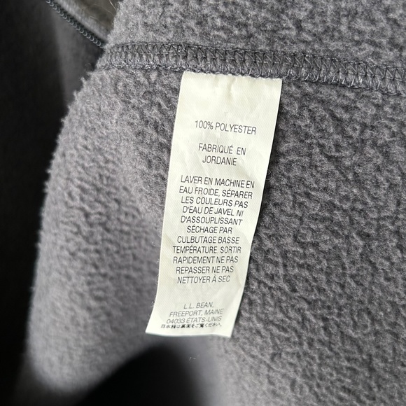 LL Bean Gray Sweater Fleece Hooded Zip Up Coat - Picture 15 of 16